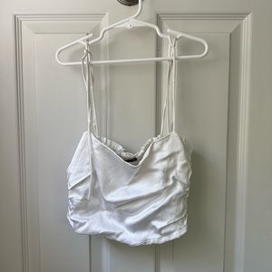 Zara Satin Top Tie Shoulder